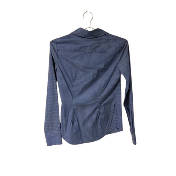 Theory Essential Striped Collared Button-Down Shirt Blue/White Women’s Size S - Picture 2 of 4